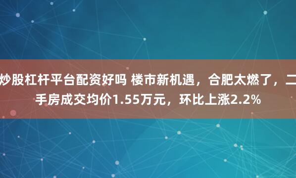 炒股杠杆平台配资好吗 楼市新机遇，合肥太燃了，二手房成交均价1.55万元，环比上涨2.2%