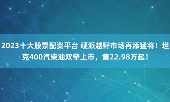 2023十大股票配资平台 硬派越野市场再添猛将！坦克400汽柴油双擎上市，售22.98万起！