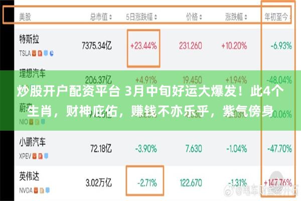 炒股开户配资平台 3月中旬好运大爆发！此4个生肖，财神庇佑，赚钱不亦乐乎，紫气傍身
