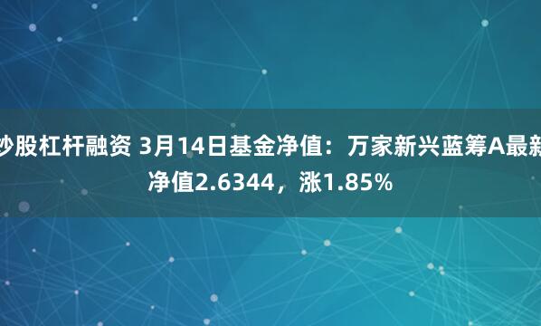 炒股杠杆融资 3月14日基金净值：万家新兴蓝筹A最新净值2.6344，涨1.85%